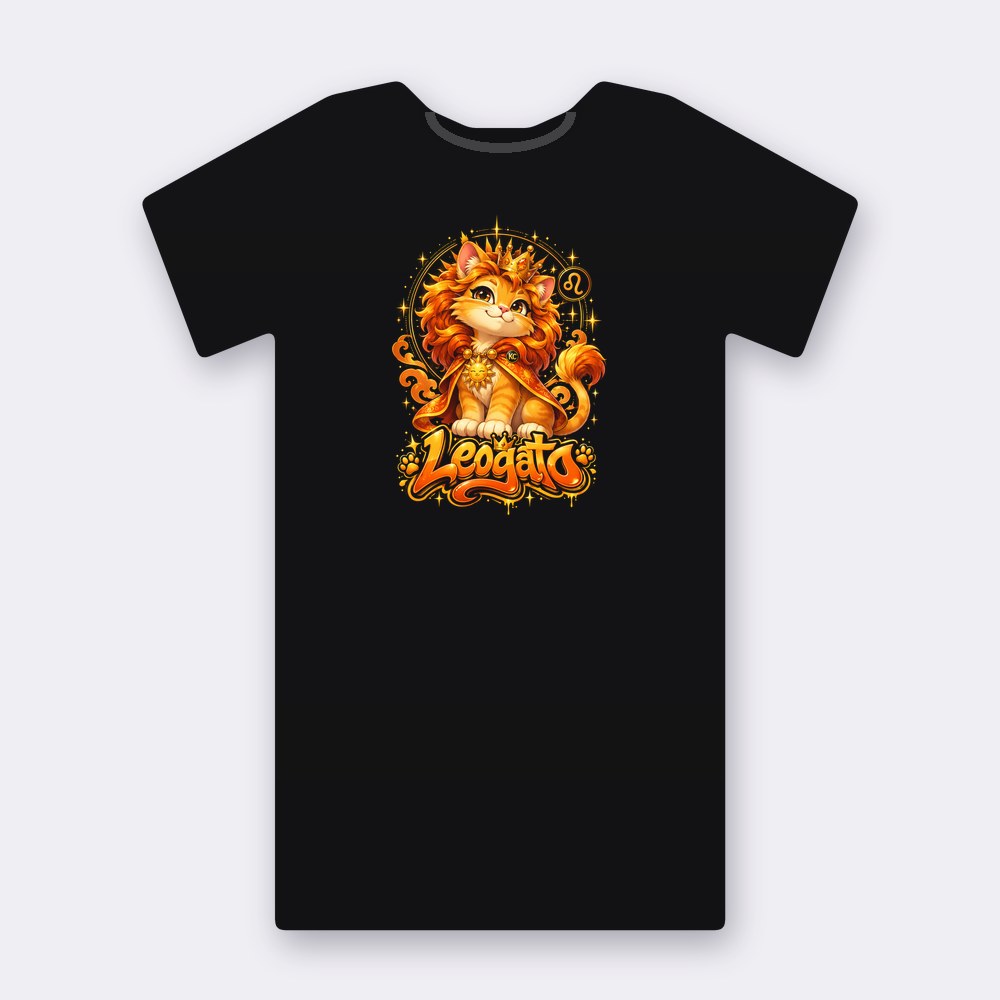 Astrocats Leogato T-shirt – black street art T-shirt