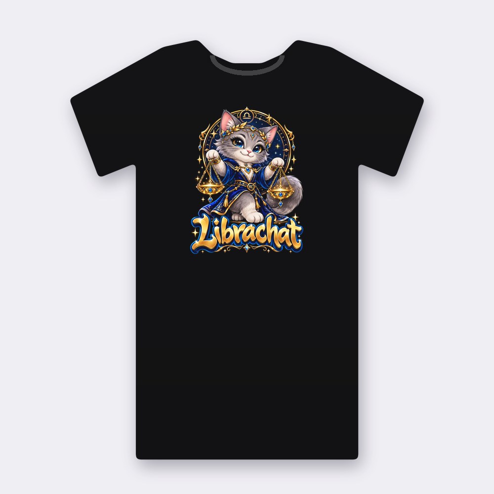 Astrocats Librachat T-shirt – black street art T-shirt