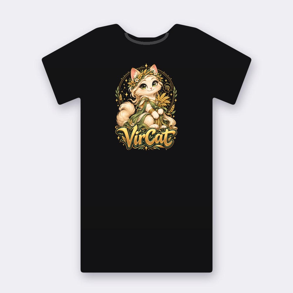 Astrocats VirCat T-shirt – black street art T-shirt
