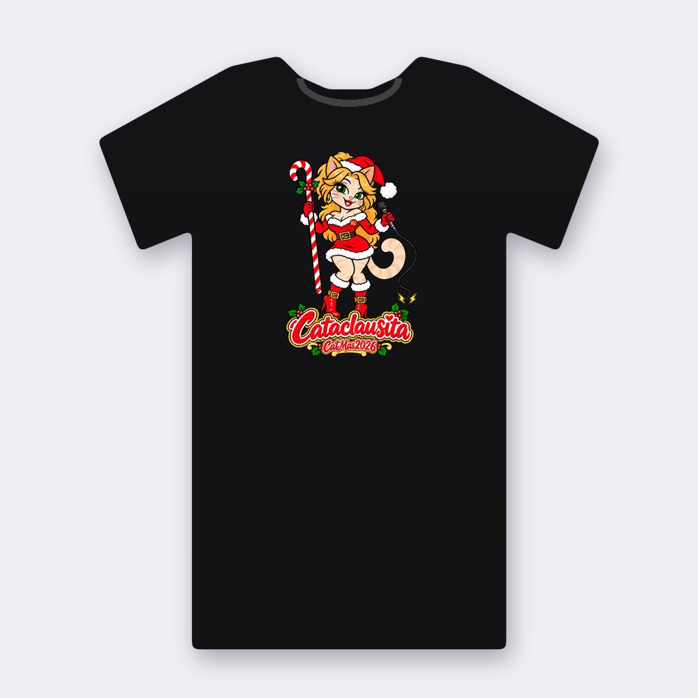 Cataclausita – CatMas 2026 T-shirt – black street art T-shirt