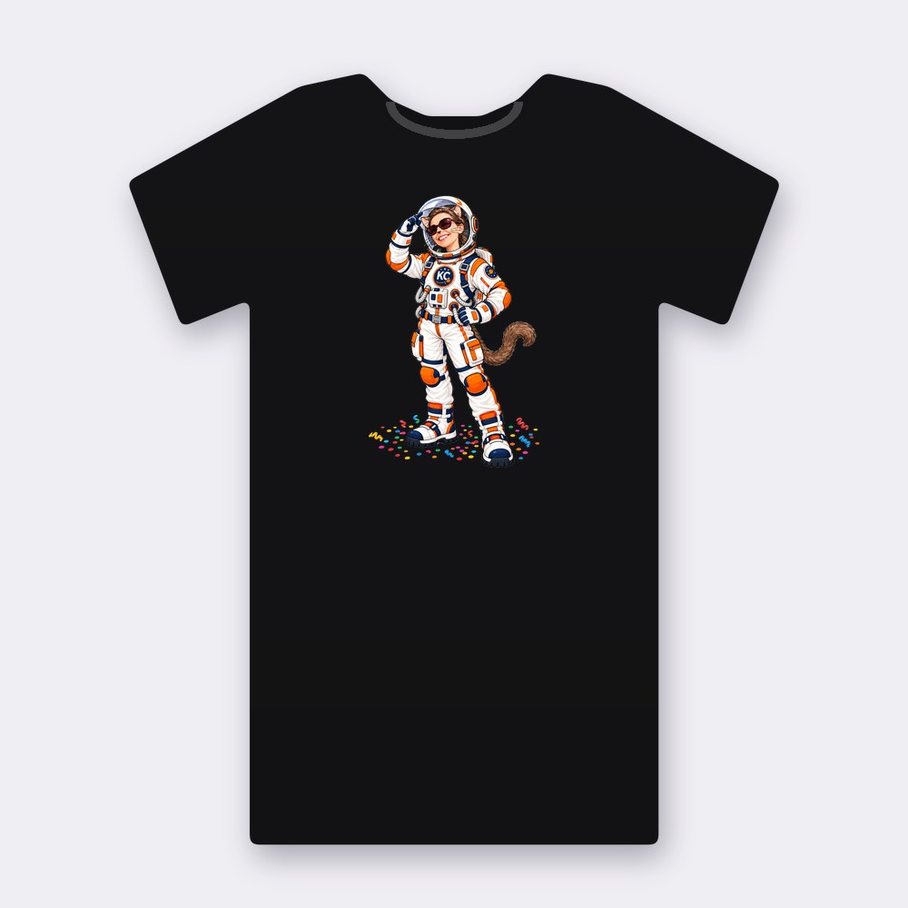 DeeNice the astronaut T-shirt – black street art T-shirt