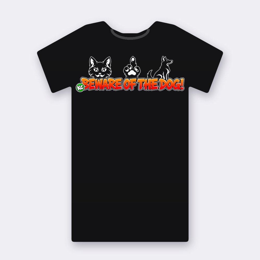 KC Beware of the Dog! T-shirt – black street art T-shirt