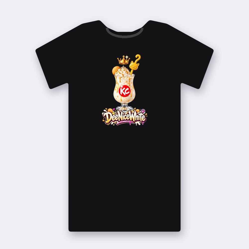 KC Drink DeeNiceWhite T-shirt – black street art T-shirt
