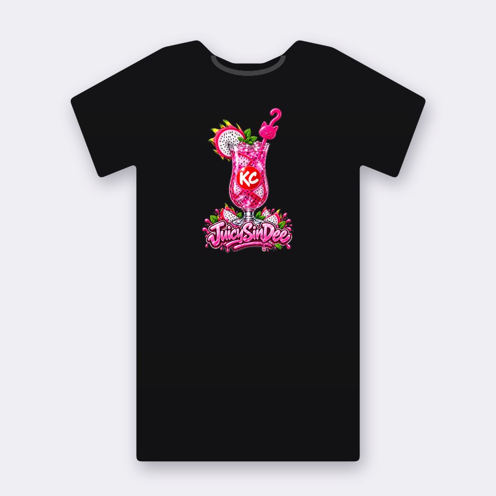 KC Drink JuicySinDee T-shirt – black street art T-shirt