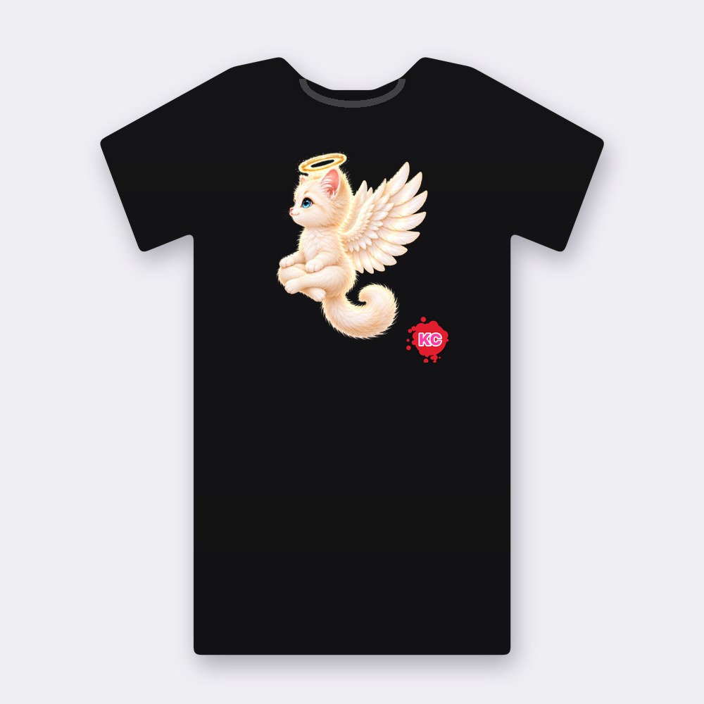 KC Supporter Dreaming Angel T-shirt – black street art T-shirt
