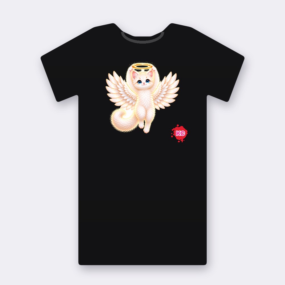 KC Supporter Halo Keeper Angel T-shirt – black street art T-shirt
