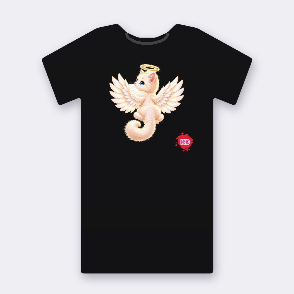 KC Supporter Looking Back Angel T-shirt – black street art T-shirt