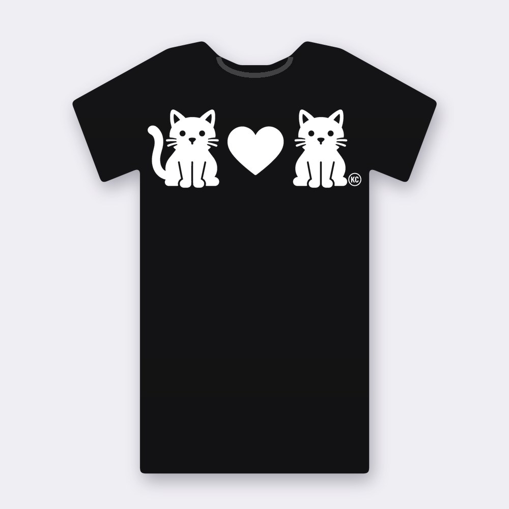 KC Cat Couple T-shirt – black street art T-shirt