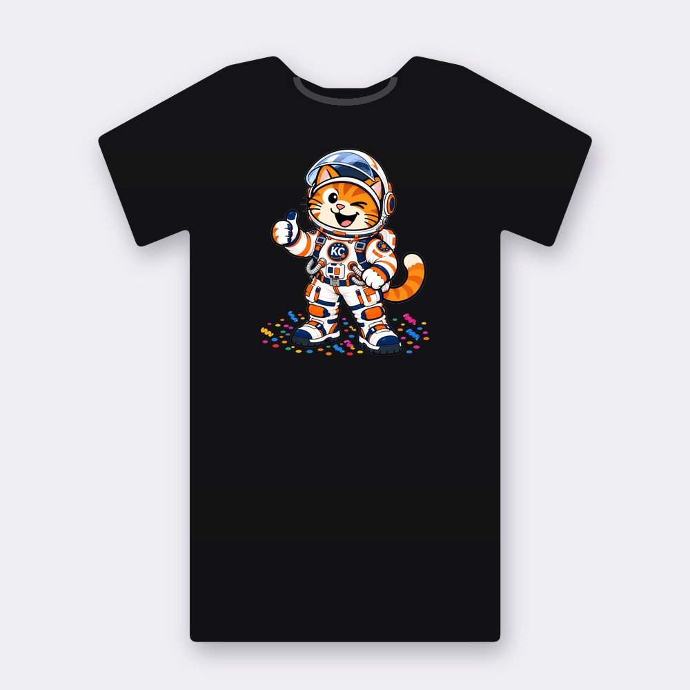 Kinky the astronaut T-shirt – black street art T-shirt