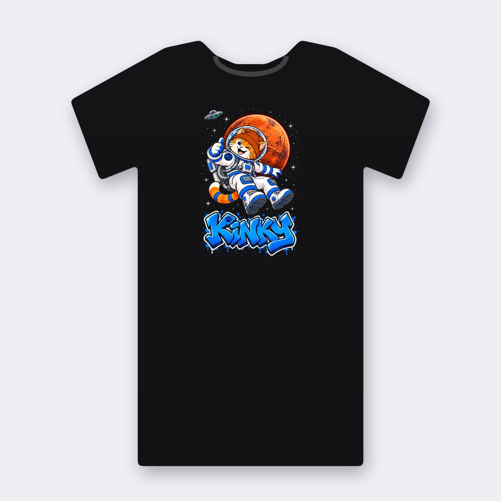 Kinky on Mars T-shirt – black street art T-shirt