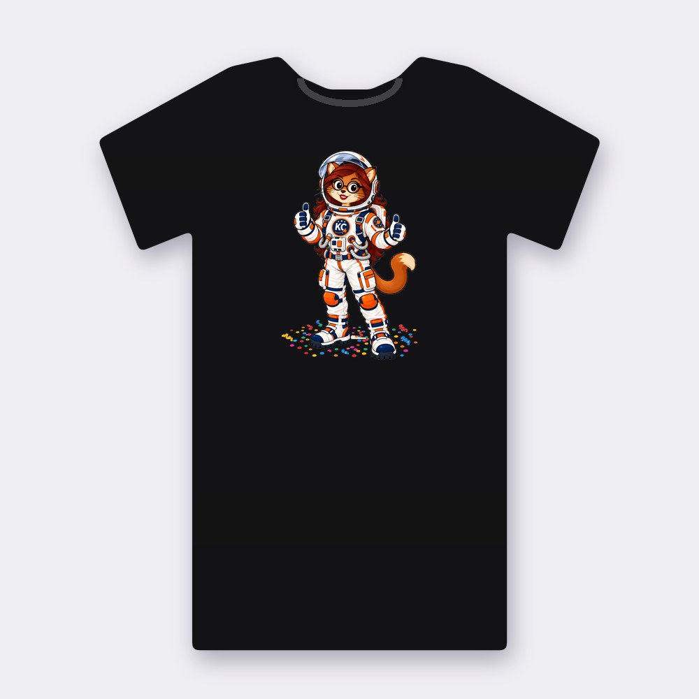 PoshX the astronaut T-shirt – black street art T-shirt