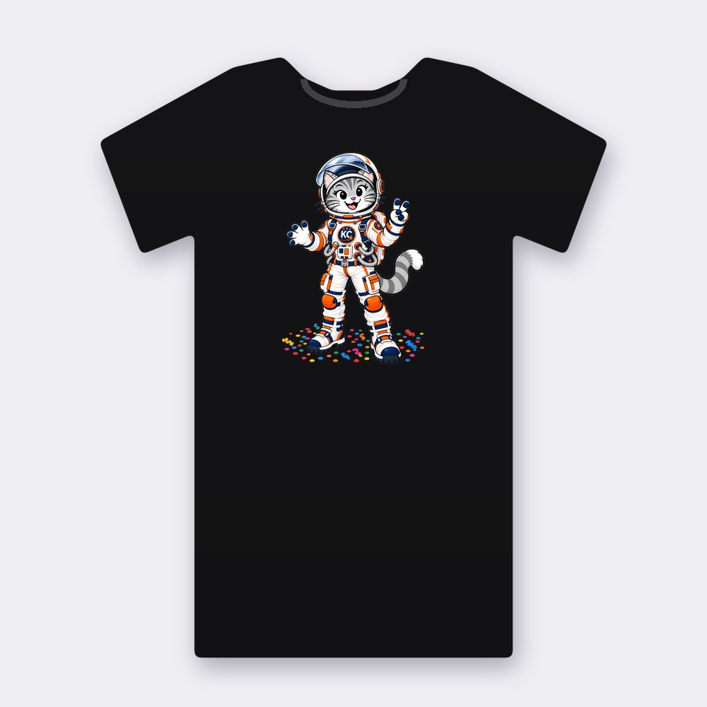 SinDee the astronaut T-shirt – black street art T-shirt