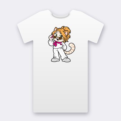 DeeNice from the Klitty Crew – white Klitty Crew T-shirt