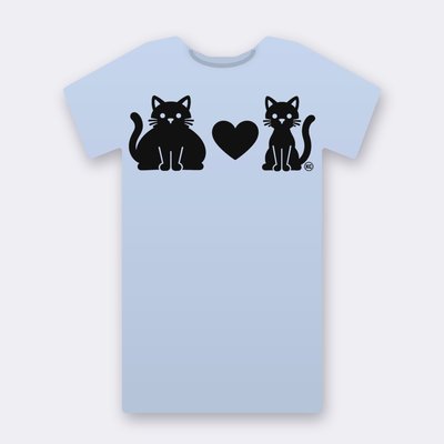 KC Big & Little Cat – baby blue Klitty Crew T-shirt