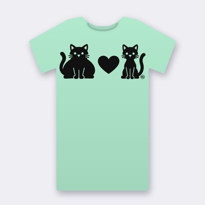 KC Big & Little Cat – mint Klitty Crew T-shirt