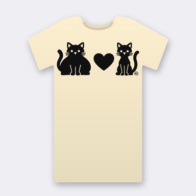 KC Big & Little Cat – natural Klitty Crew T-shirt