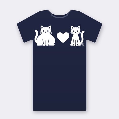 KC Big & Little Cat – navy Klitty Crew T-shirt
