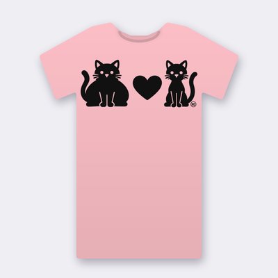 KC Big & Little Cat – pink Klitty Crew T-shirt