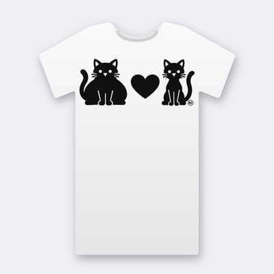 KC Big & Little Cat – white Klitty Crew T-shirt