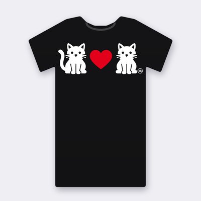KC Cat Couple – Red Heart T-shirt