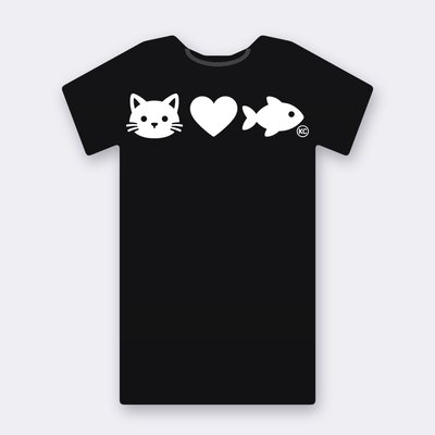KC Cat Loves Fish T-shirt