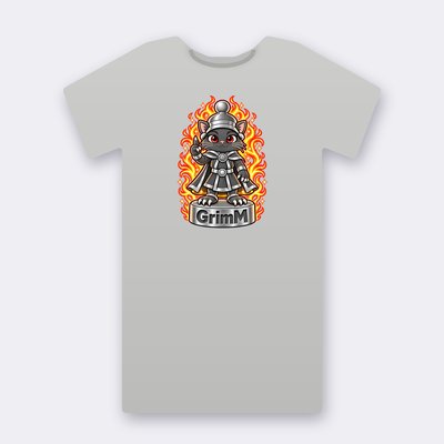 KC Chess GrimM – heather grey Klitty Crew T-shirt
