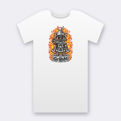 KC Chess GrimM – white Klitty Crew T-shirt