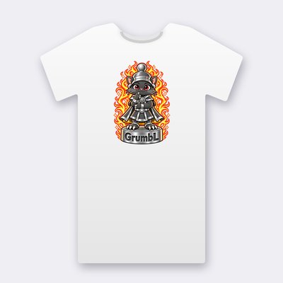 KC Chess GrumbL – white Klitty Crew T-shirt