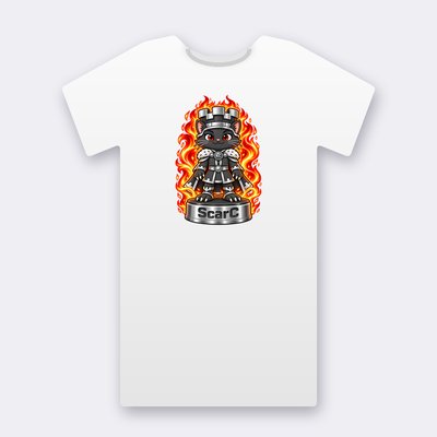 KC Chess ScarC – white Klitty Crew T-shirt