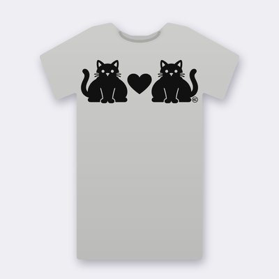 KC Chubby Cats Love – heather grey Klitty Crew T-shirt
