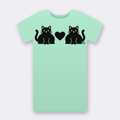 KC Chubby Cats Love – mint Klitty Crew T-shirt