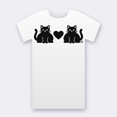 KC Chubby Cats Love – white Klitty Crew T-shirt