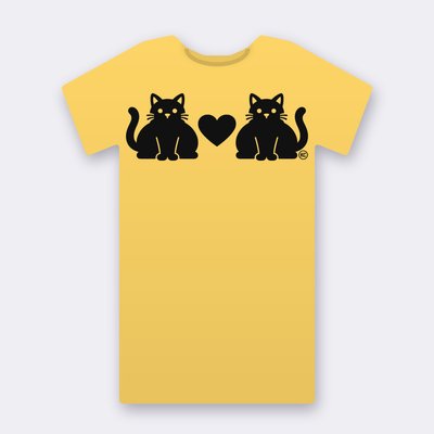 KC Chubby Cats Love – yellow Klitty Crew T-shirt