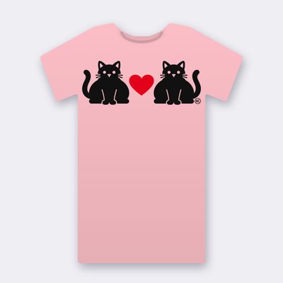KC Chubby Cats Love – Red Heart – pink Klitty Crew T-shirt