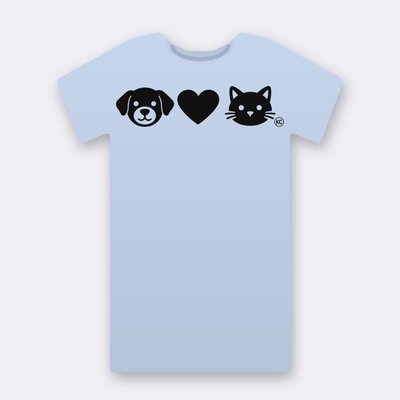 KC Dog Loves Cat – baby blue Klitty Crew T-shirt