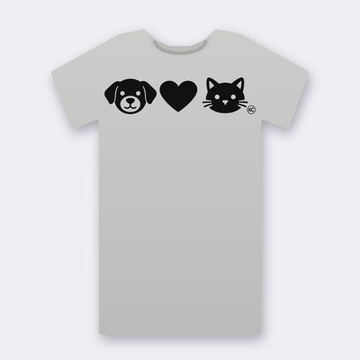 KC Dog Loves Cat – heather grey Klitty Crew T-shirt