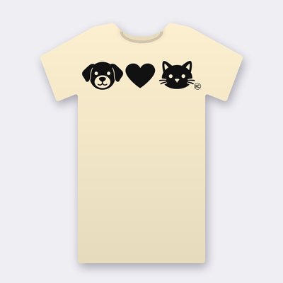 KC Dog Loves Cat – natural Klitty Crew T-shirt