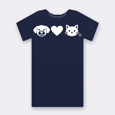 KC Dog Loves Cat – navy Klitty Crew T-shirt
