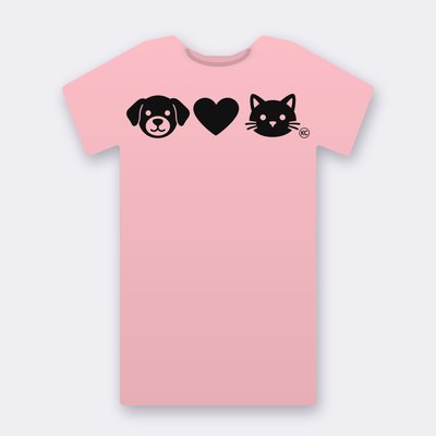 KC Dog Loves Cat – pink Klitty Crew T-shirt