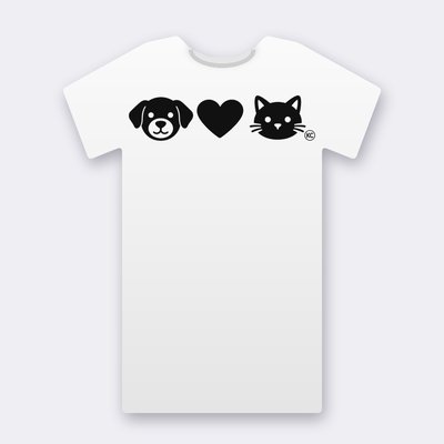 KC Dog Loves Cat – white Klitty Crew T-shirt