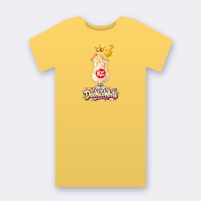 KC Drink DeeNiceWhite – yellow Klitty Crew T-shirt