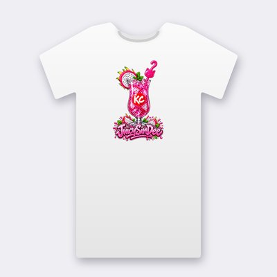 KC Drink JuicySinDee – white Klitty Crew T-shirt