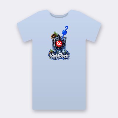 KC Drink KinkiBlack – baby blue Klitty Crew T-shirt
