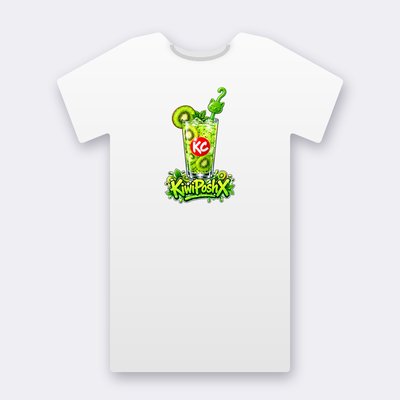 KC Drink KiwiPoshX – white Klitty Crew T-shirt