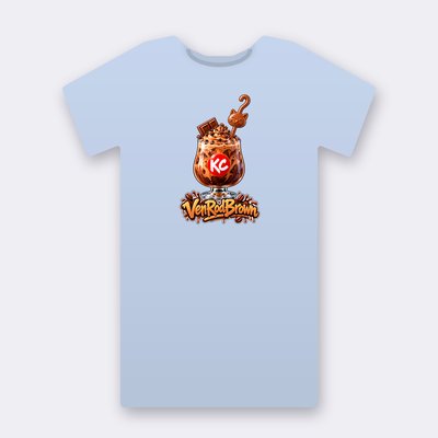 KC Drink VenRodBrown – baby blue Klitty Crew T-shirt