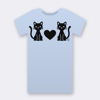 KC Slim Cats Love – baby blue Klitty Crew T-shirt