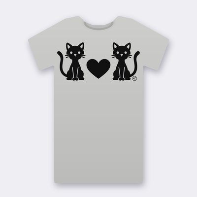 KC Slim Cats Love – heather grey Klitty Crew T-shirt
