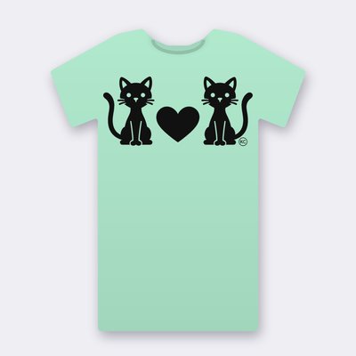 KC Slim Cats Love – mint Klitty Crew T-shirt