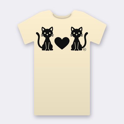 KC Slim Cats Love – natural Klitty Crew T-shirt
