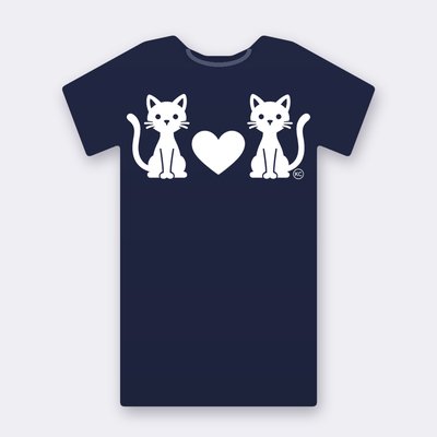 KC Slim Cats Love – navy Klitty Crew T-shirt